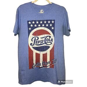 Men's Pepsi Cola Blue Retro Vintage T-Shirt - Size Medium